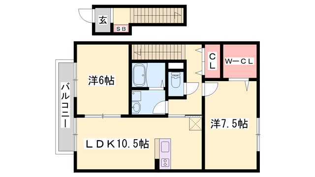エスペランサオアシス(2LDK/2階)の間取り写真