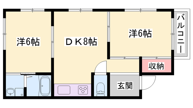 コーポヨシダ(2DK/3階)の間取り写真