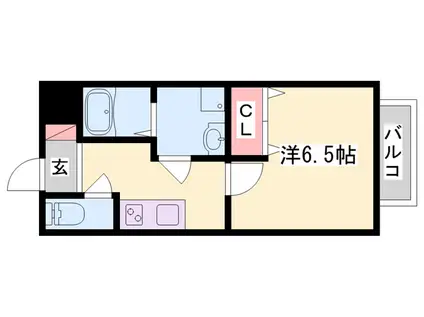 ネストプラス網干駅前(1K/2階)の間取り写真