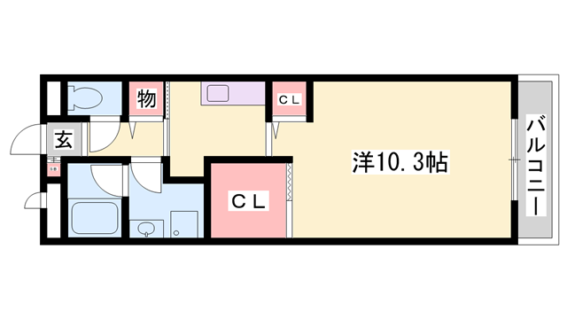 フィオーレ北条(ワンルーム/2階)の間取り写真