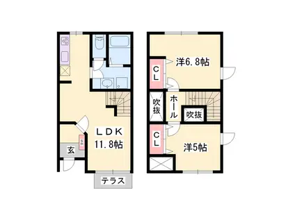 トミーラッフィナート1(2LDK/2階)の間取り写真