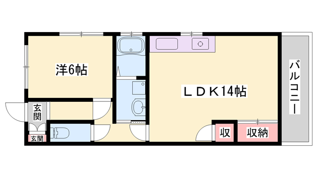メゾン前田(1LDK/5階)の間取り写真