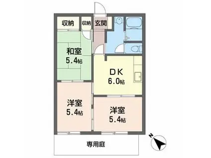 サンシャインハイム(3DK/1階)の間取り写真