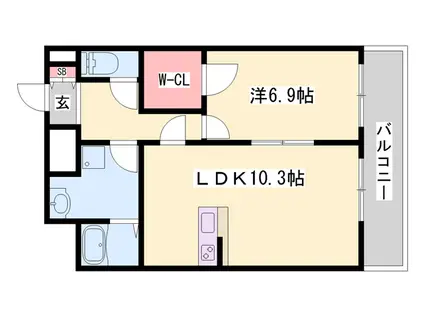 CAPITAL.I姫路(1LDK/8階)の間取り写真