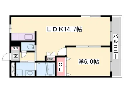 コンフォース・アイ(1LDK/2階)の間取り写真