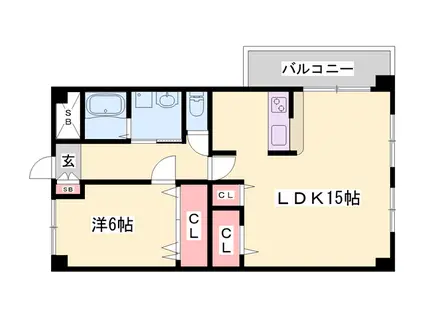 グランツ野里(1LDK/5階)の間取り写真