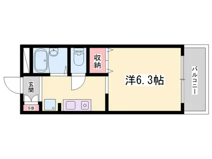 アミスタ花北(1K/1階)の間取り写真