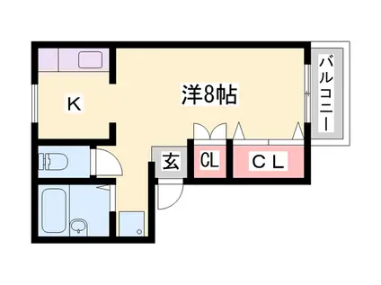 サンライフ松本(ワンルーム/1階)の間取り写真
