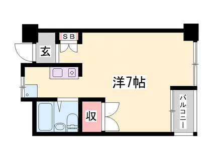 カンフォート花北(1K/5階)の間取り写真
