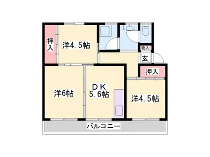 ビレッジハウス志染(3DK/2階)の間取り写真