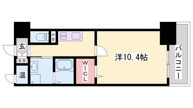 パレーブランシェ(1K/4階)の間取り写真