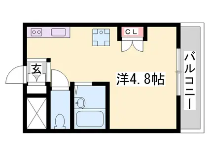 アゼリア(ワンルーム/3階)の間取り写真