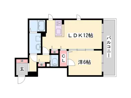 BEREO高浜町(1LDK/1階)の間取り写真