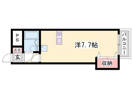 サントルヴィラ本町(1K/2階)の間取り写真