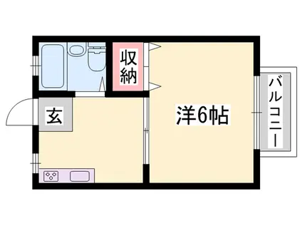 ドリームハウス岡本(1K/2階)の間取り写真