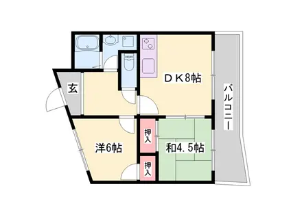 ベアード水上(2DK/2階)の間取り写真