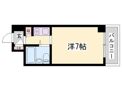 ウイングス北平野(ワンルーム/2階)の間取り写真