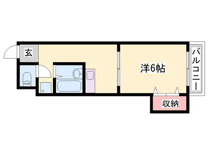 レジデンス西庄(1DK/2階)の間取り写真