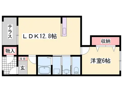 アメニティカスガⅦ(1LDK/1階)の間取り写真