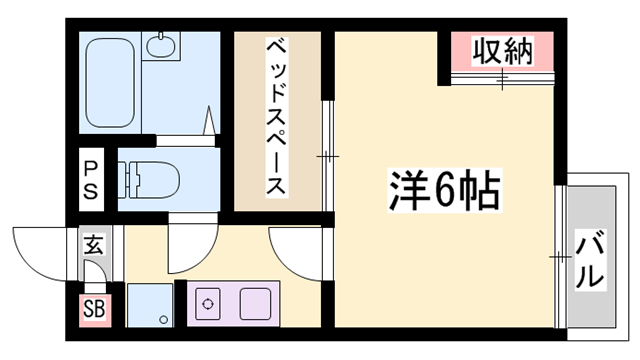 サニーパレス継(1K/1階)の間取り写真