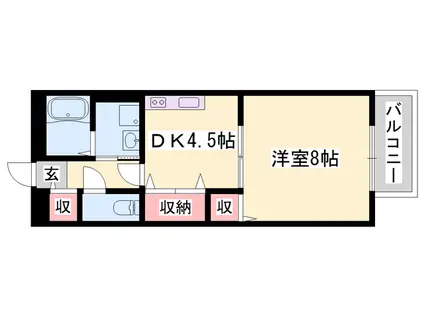 ハイツひまわり(1DK/1階)の間取り写真