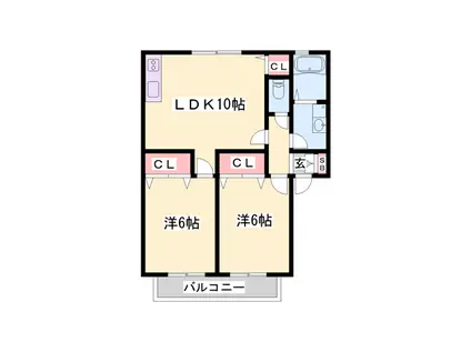 ピュアハイム(2LDK/2階)の間取り写真