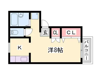 サンライフ松本(1K/1階)の間取り写真