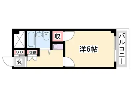 手柄マンション(1K/3階)の間取り写真