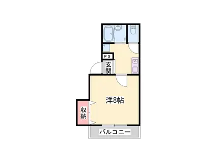 グランジュール深澤(1K/2階)の間取り写真