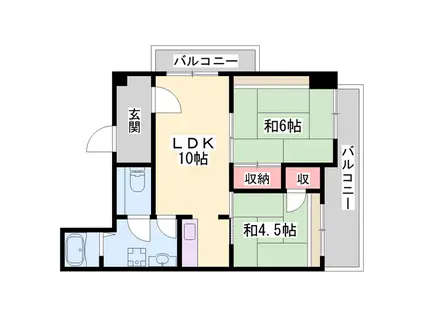 センシブルハウス(2LDK/2階)の間取り写真