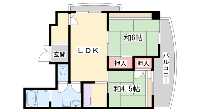 センシブルハウス(2LDK/5階)の間取り写真