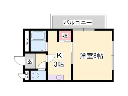 リバーパレス浜田(1K/6階)の間取り写真