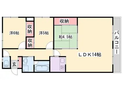 ヌーベゆらの(3LDK/2階)の間取り写真