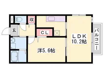 シエナフローラⅠ番館(1LDK/2階)の間取り写真
