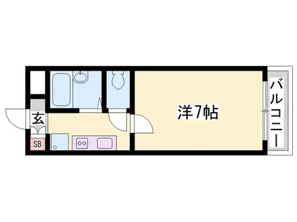 雅ガーデンハイツN棟(1K/2階)の間取り写真