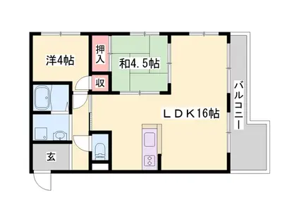 ルークレジデンス姫路Ⅱ(2LDK/2階)の間取り写真