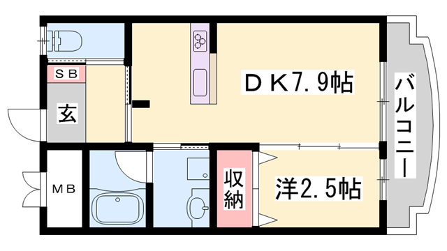 コスモコート(1DK/3階)の間取り写真