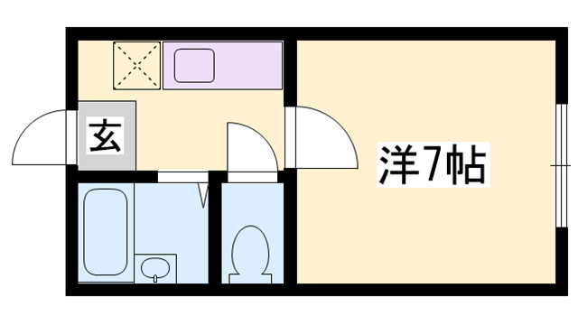 プランドール英賀保(1K/2階)の間取り写真