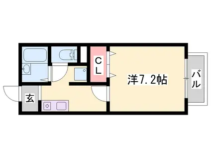 シャトーハイツ(1K/1階)の間取り写真