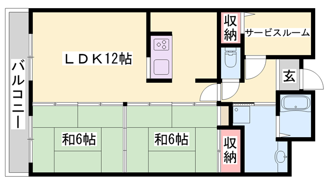 シティガーデン広畑(3LDK/2階)の間取り写真