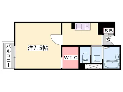 エスポワール加西(1K/3階)の間取り写真