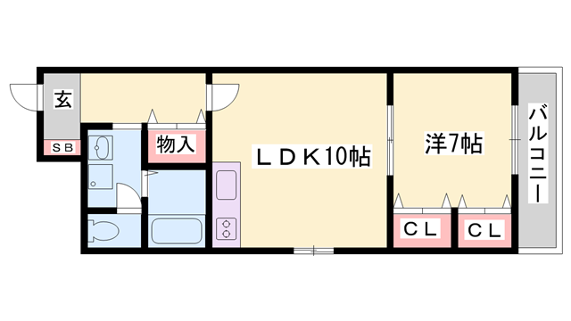上野マンション(1LDK/1階)の間取り写真