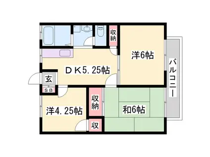 サンシティ松陽(3DK/2階)の間取り写真