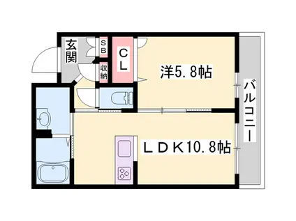 フェリーチェ・カーサ(1LDK/2階)の間取り写真