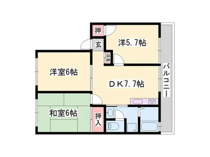 メゾンエルム(3DK/2階)の間取り写真
