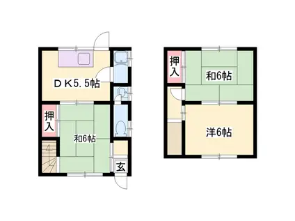 五月荘(3DK/2階)の間取り写真
