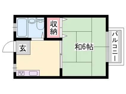 ドリームハウス岡本(1K/2階)の間取り写真