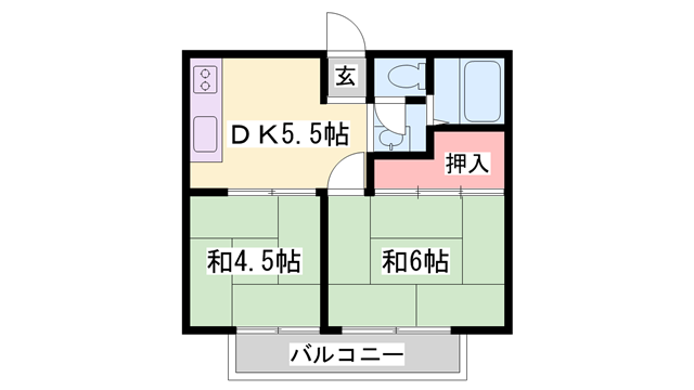 シティーコーポ別所(2DK/2階)の間取り写真