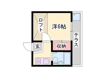 MISTRAL神屋町 ウエスト(1K/2階)の間取り写真