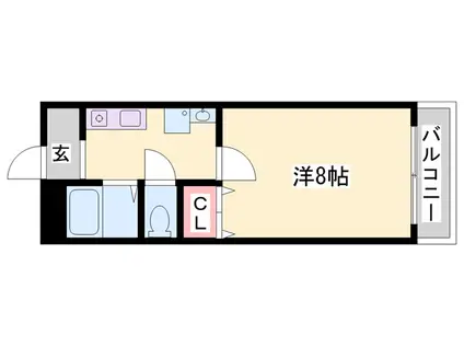 ワンルーム上大野(1K/3階)の間取り写真